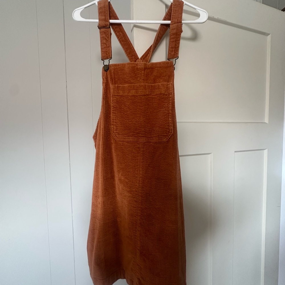 SO Rust Corduroy Pinafore Dress